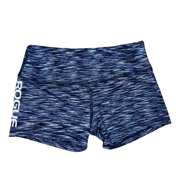 Rogue Fitness Crossfit Shorts Blue Heathered Biker Shorts Size Medium